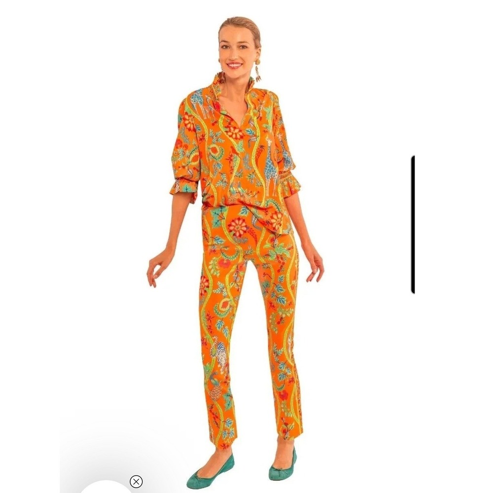 Gretchen Scott Gripeless Jungle Symphony‎ Animal Floral Pull On Pants Small